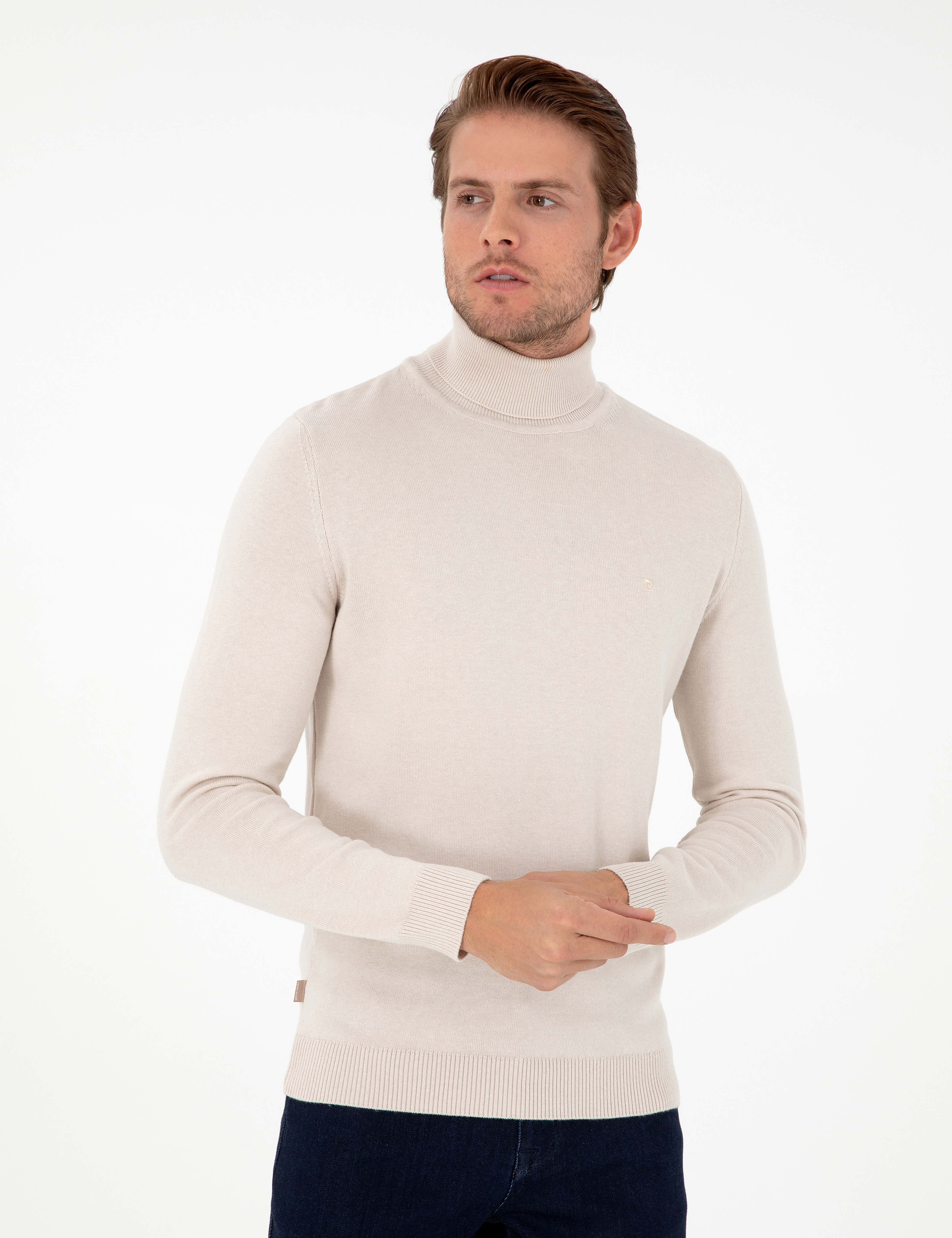 Taş Slim Fit Balıkçı Yaka Basic Triko Kazak