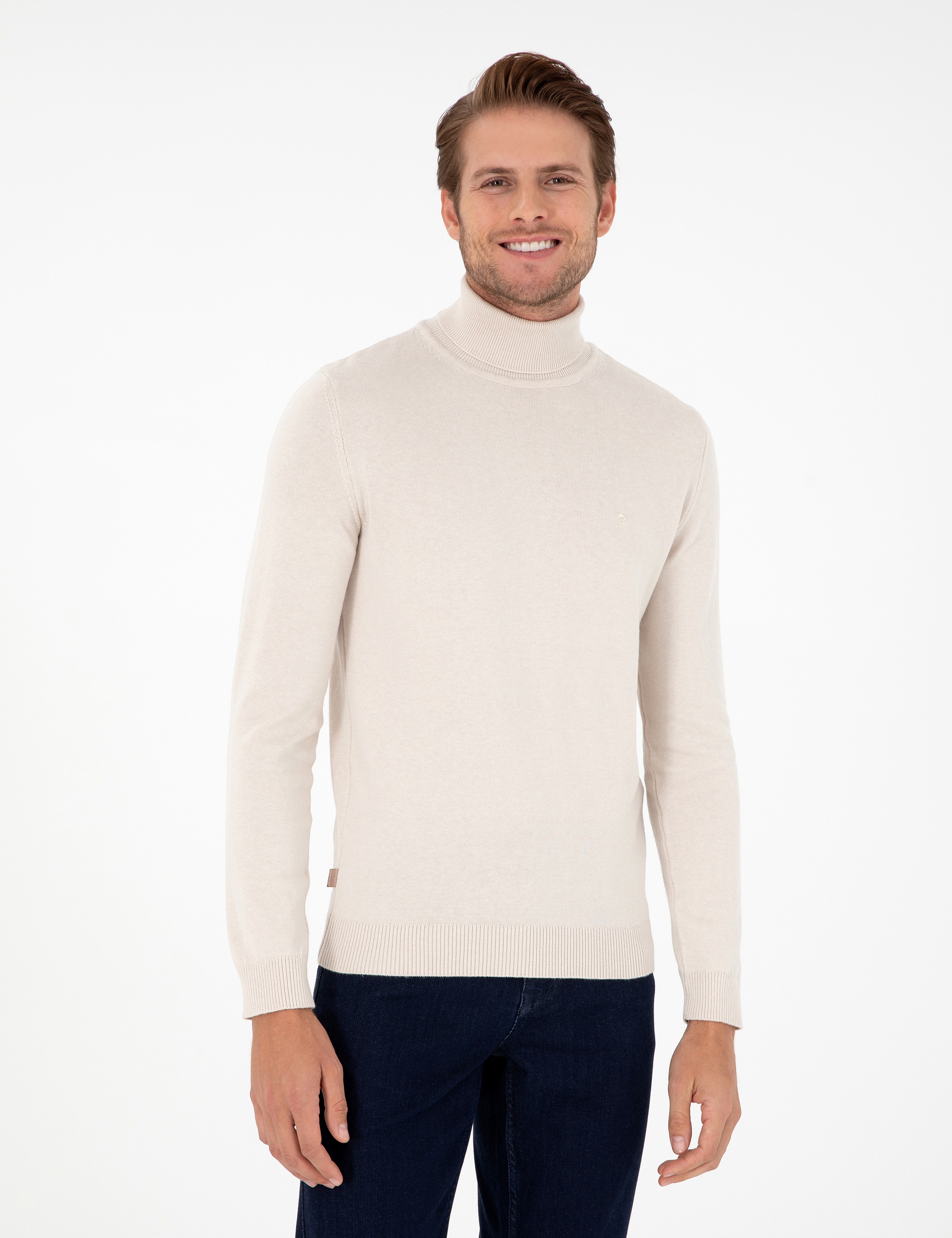 Taş Slim Fit Balıkçı Yaka Basic Triko Kazak