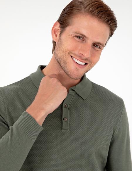 Duman Slim Fit Düğmeli Polo Yaka Triko Kazak - 50300506026