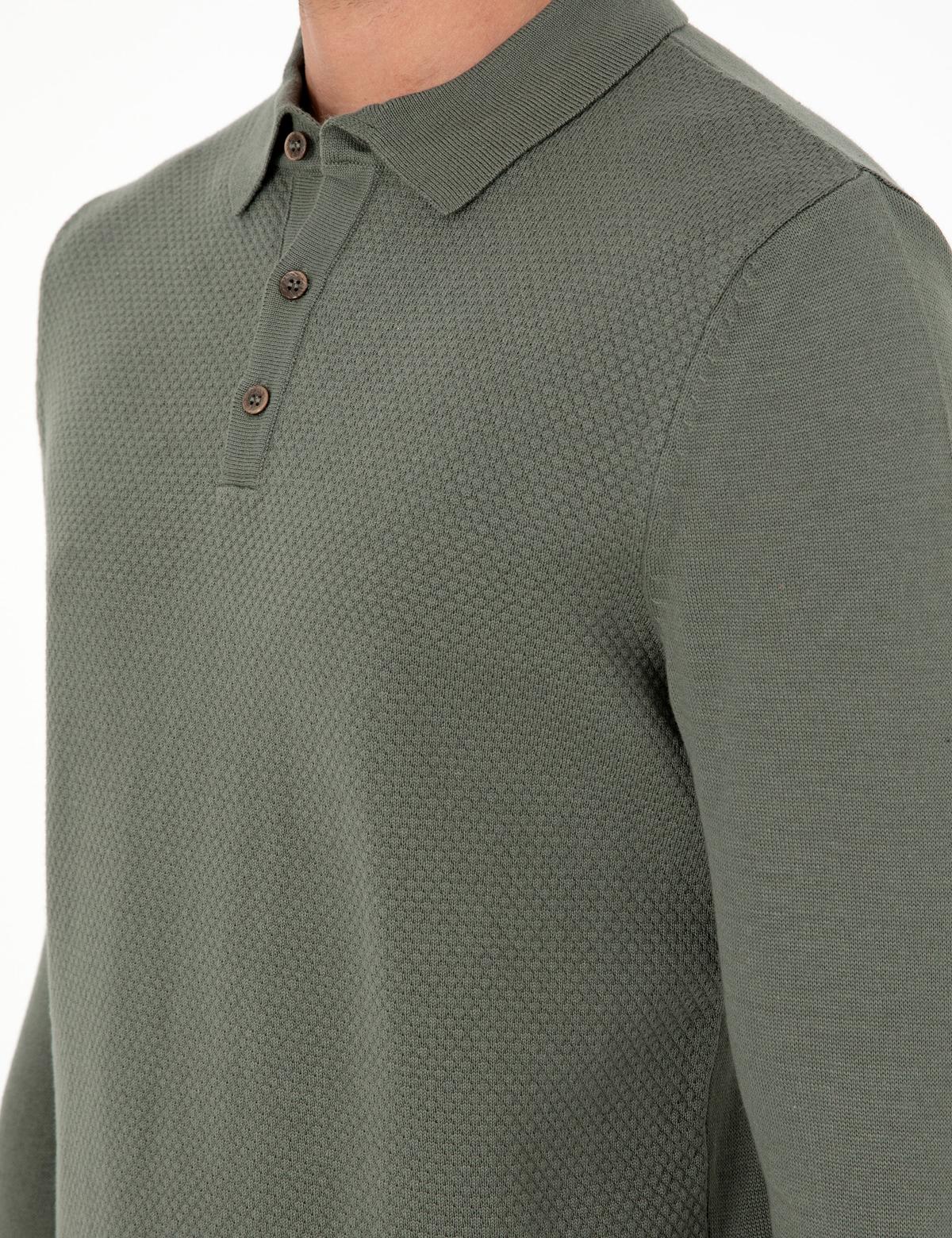 Duman Slim Fit Düğmeli Polo Yaka Triko Kazak - 50300506026