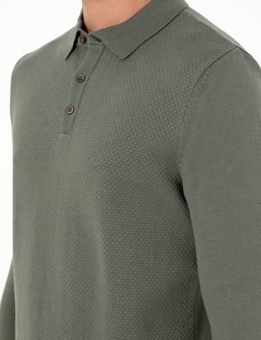 Duman Slim Fit Düğmeli Polo Yaka Triko Kazak