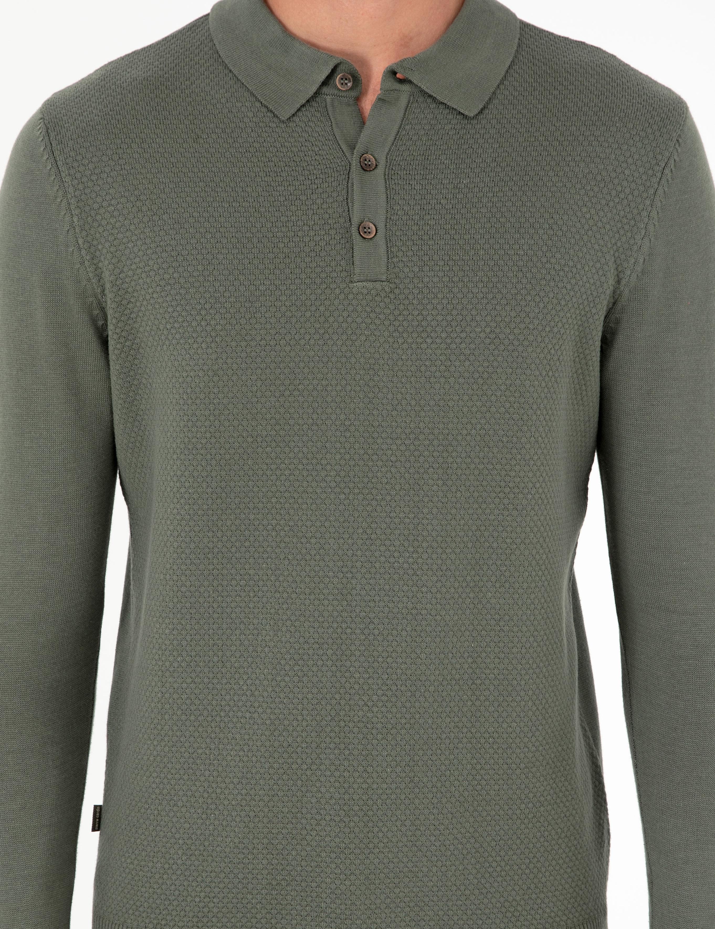 Duman Slim Fit Düğmeli Polo Yaka Triko Kazak