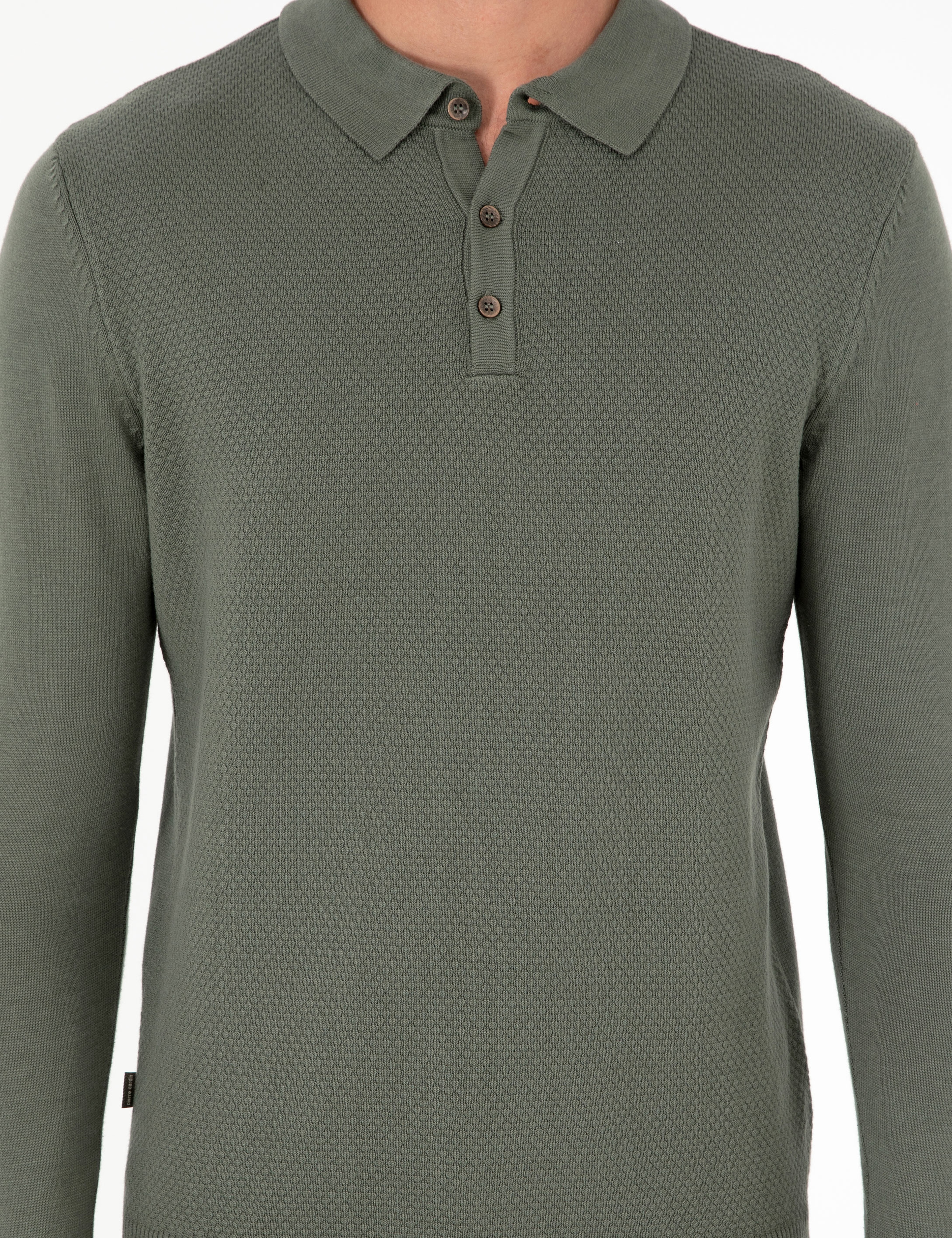 Duman Slim Fit Düğmeli Polo Yaka Triko Kazak - Image 6
