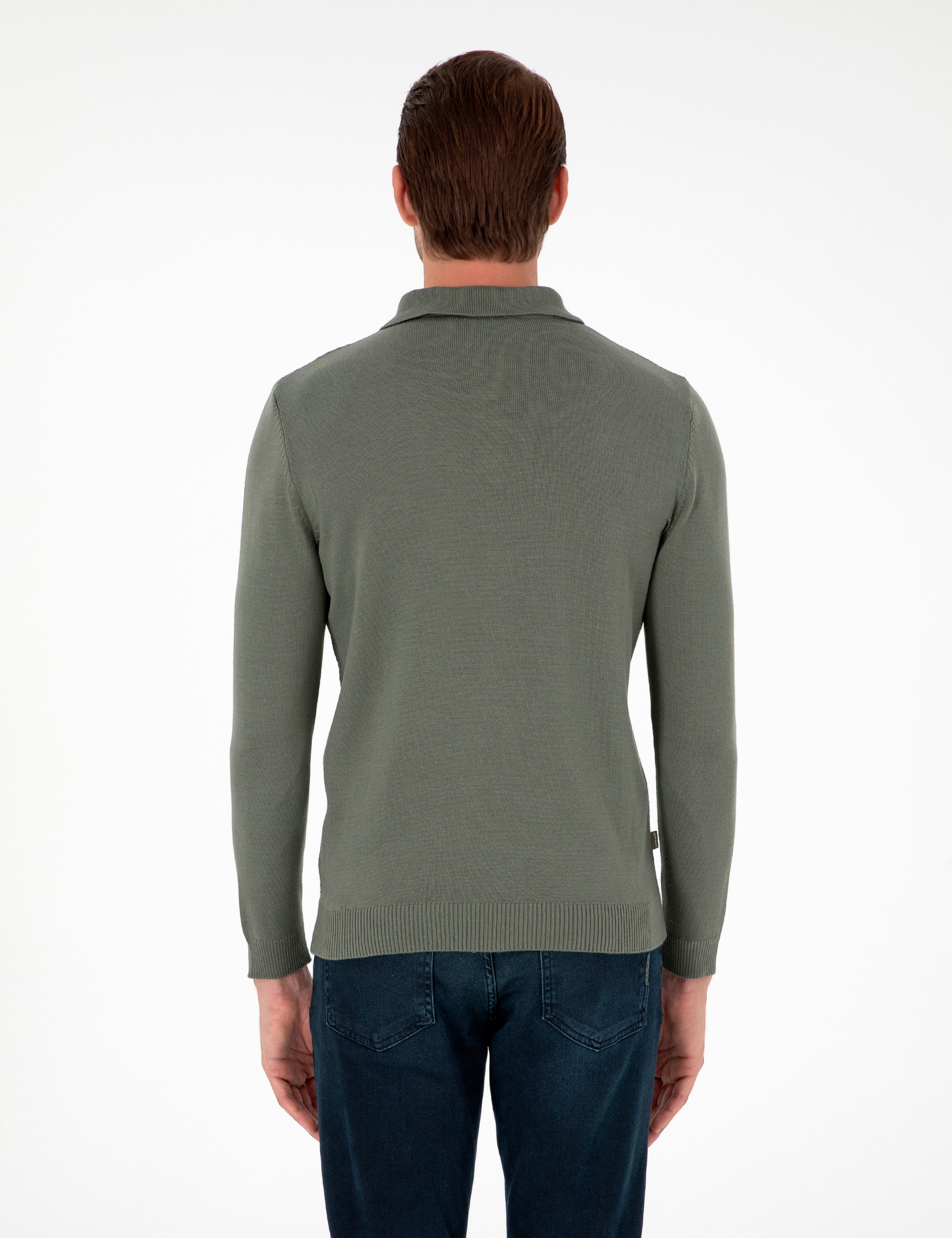 Duman Slim Fit Düğmeli Polo Yaka Triko Kazak - Image 5