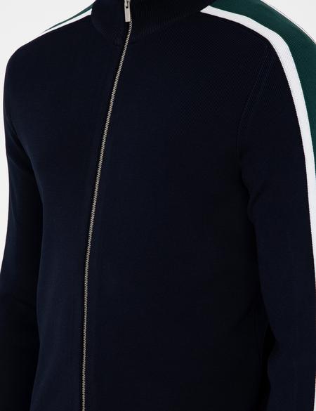 Lacivert Slim Fit Yün Karışımlı Fermuarlı Triko Hırka - 50296447006