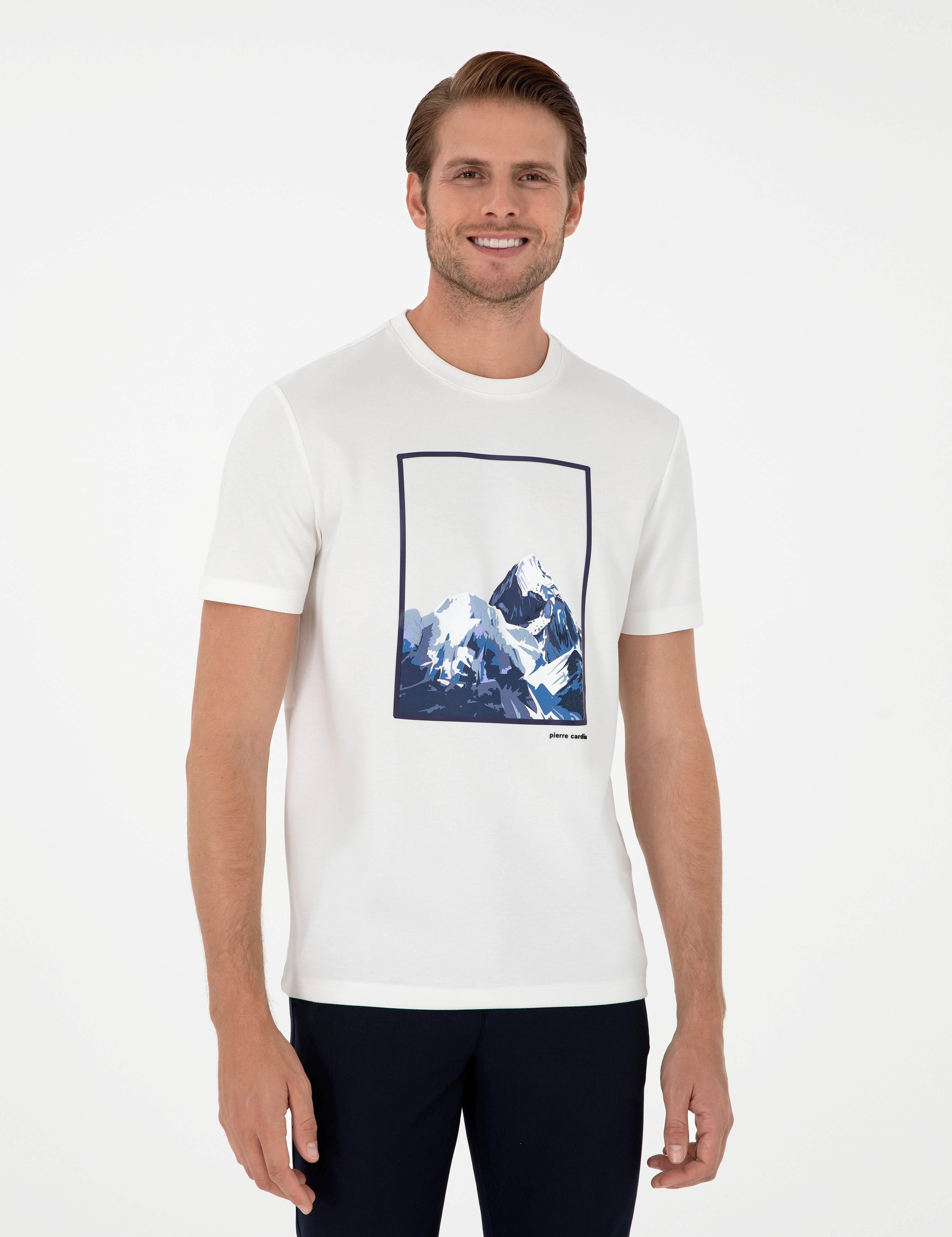 Ekru Regular Fit Tişört - Image 3