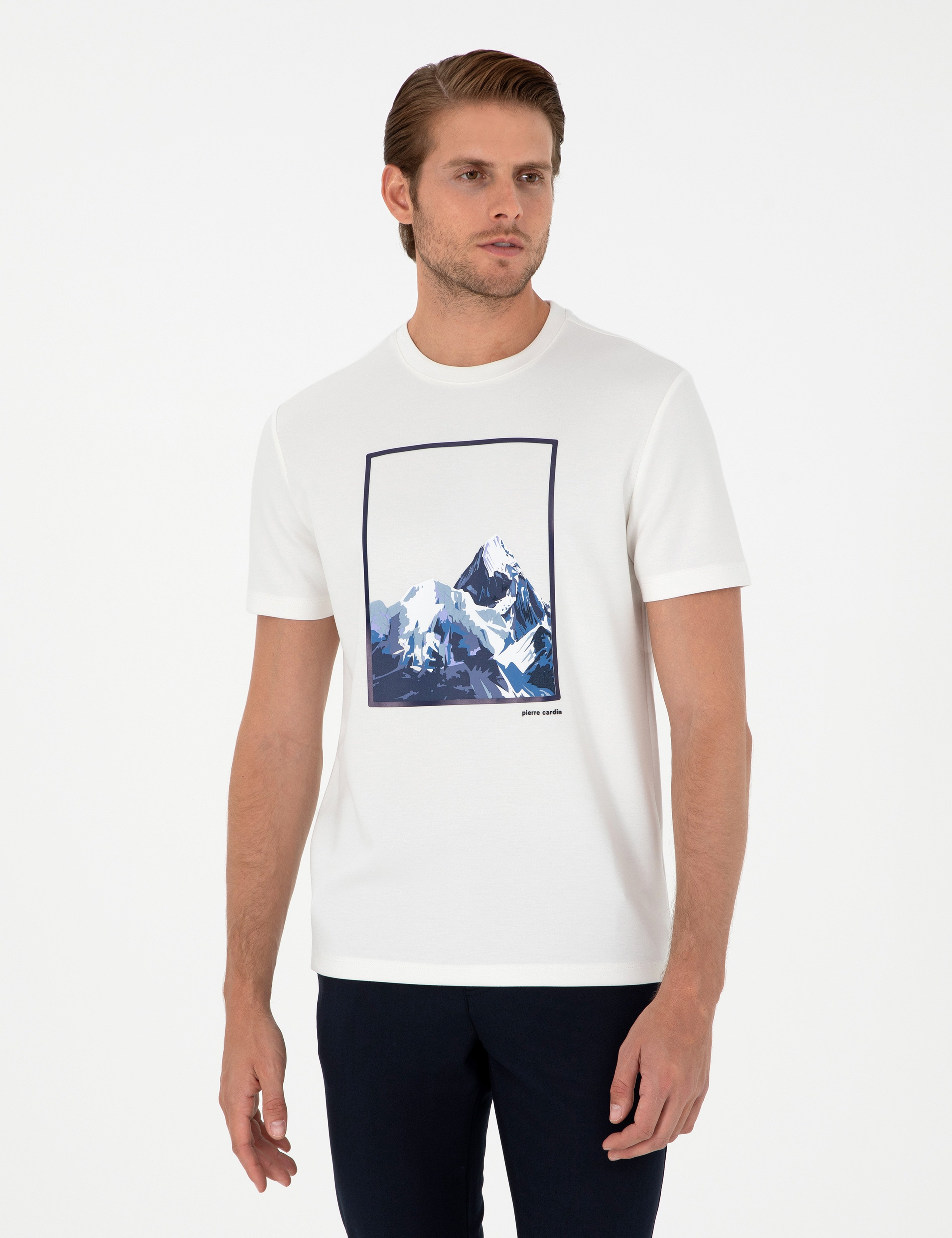 Ekru Regular Fit Tişört - Image 1