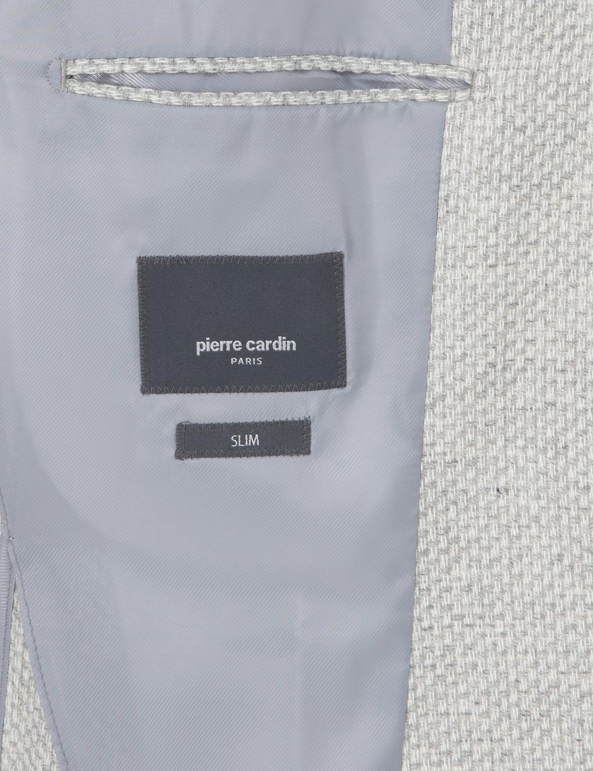 Gri Yün Karışımlı Slim Fit Ceket - 50292127008