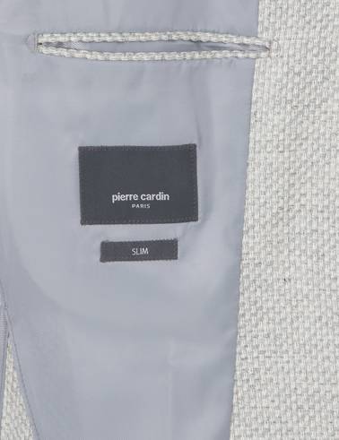 Gri Yün Karışımlı Slim Fit Ceket