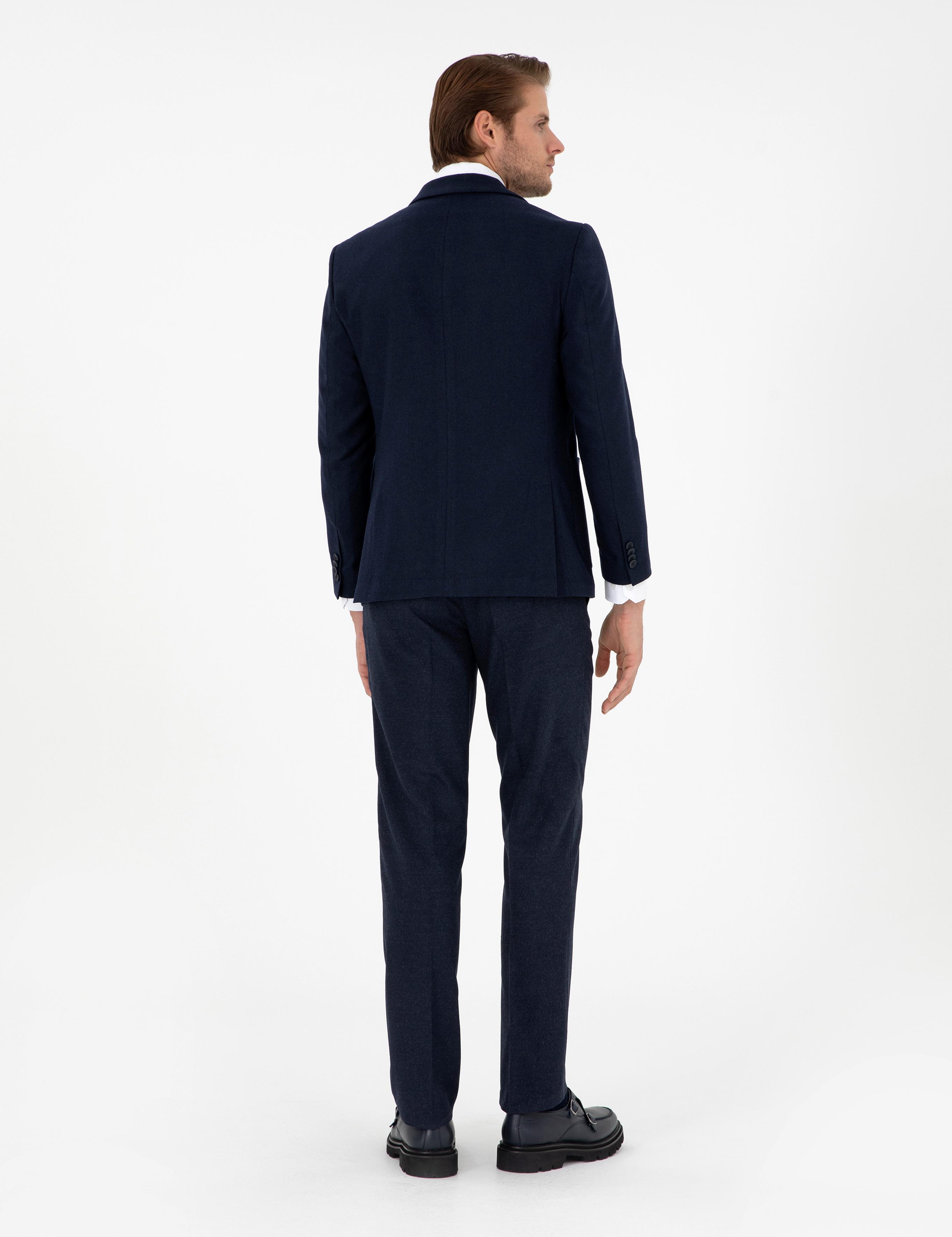 Lacivert Slim Fit Kumaş Pantolon