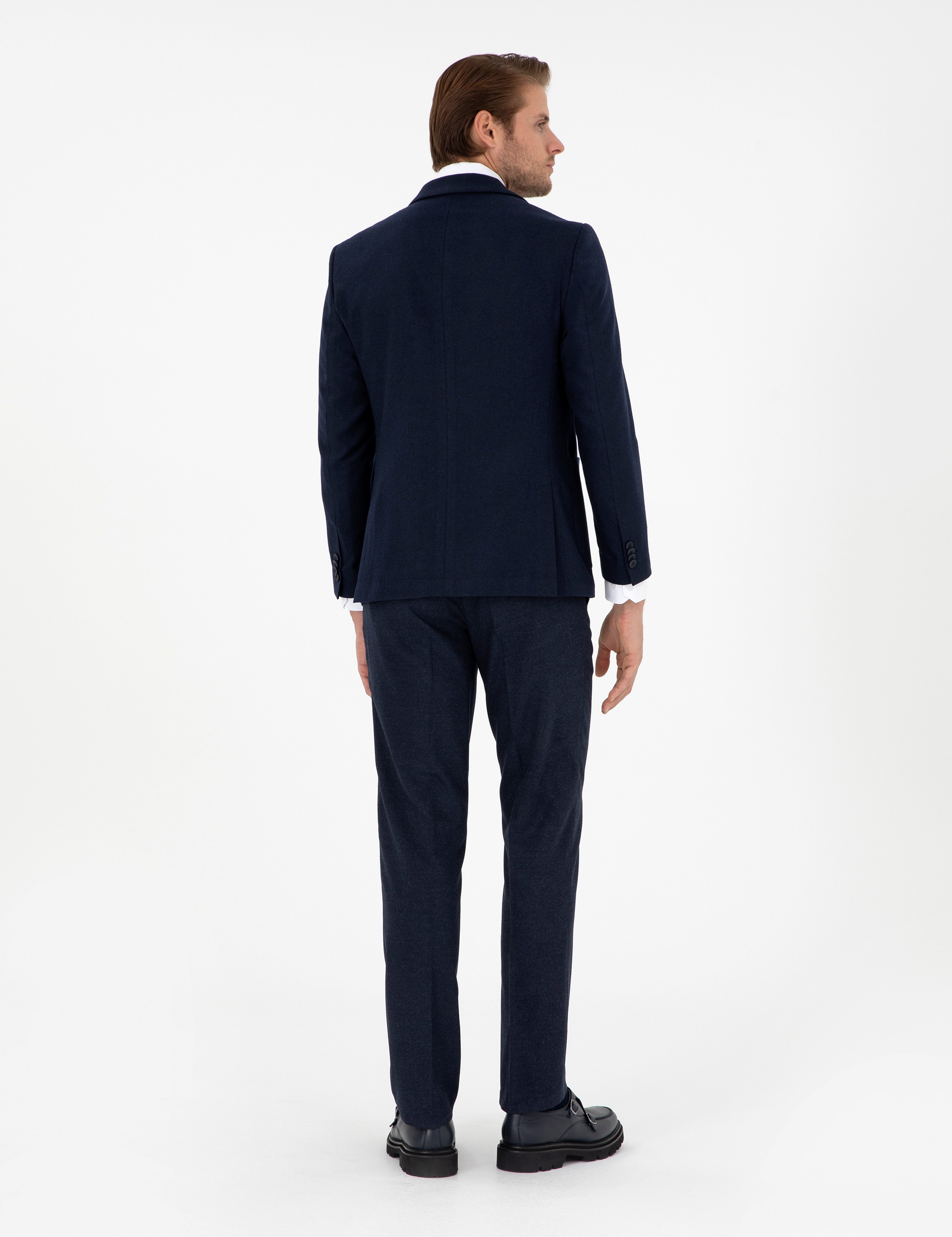 Lacivert Slim Fit Kumaş Pantolon - Image 4