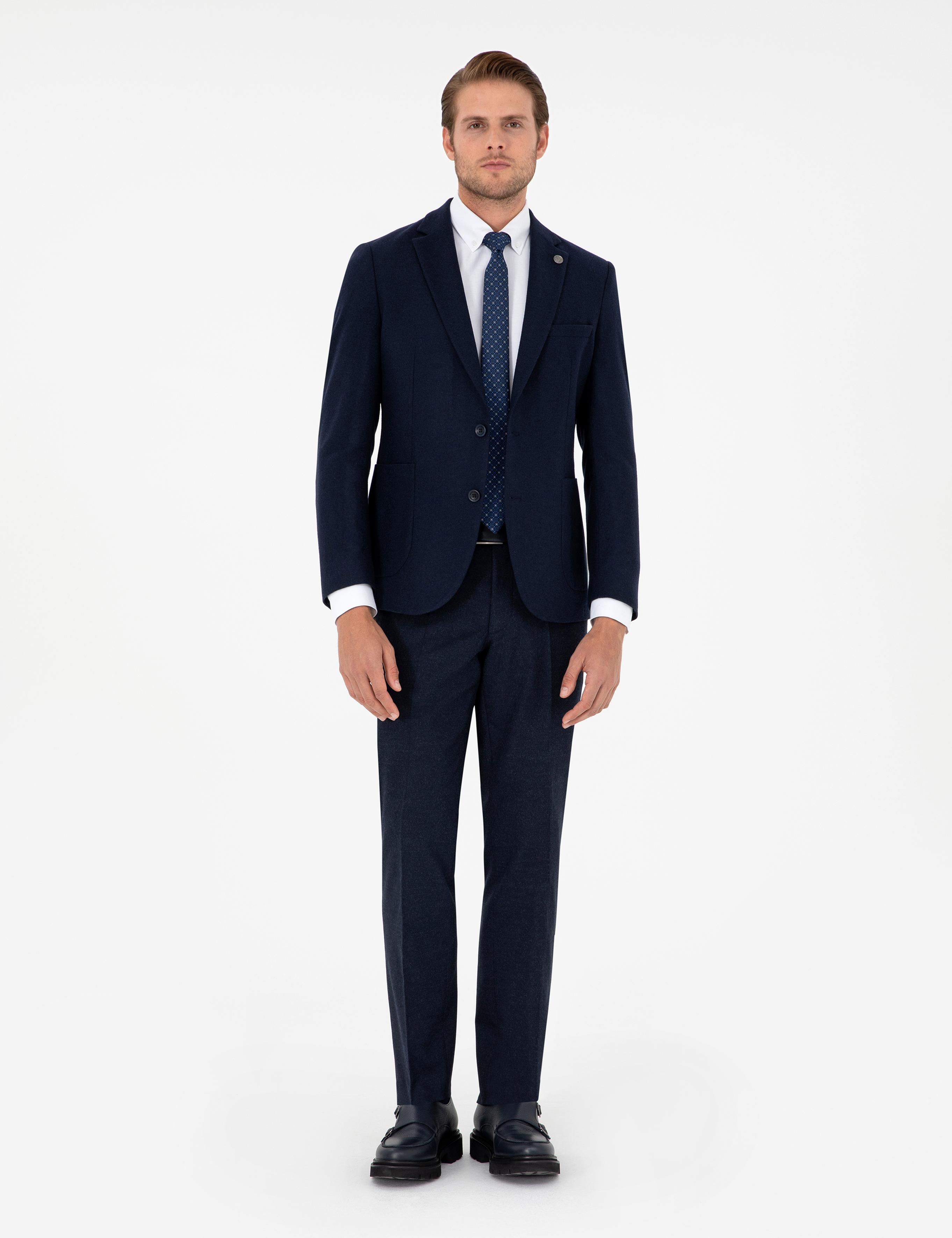 Lacivert Slim Fit Kumaş Pantolon