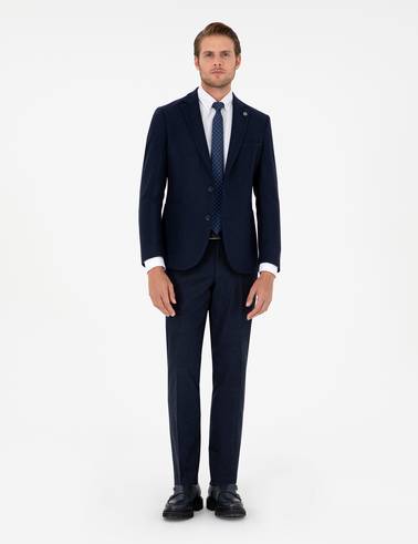 Lacivert Slim Fit Kumaş Pantolon