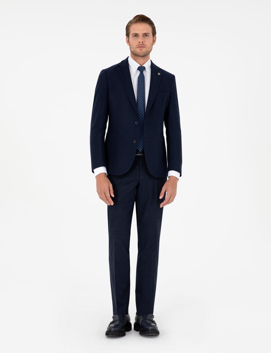 Lacivert Slim Fit Kumaş Pantolon