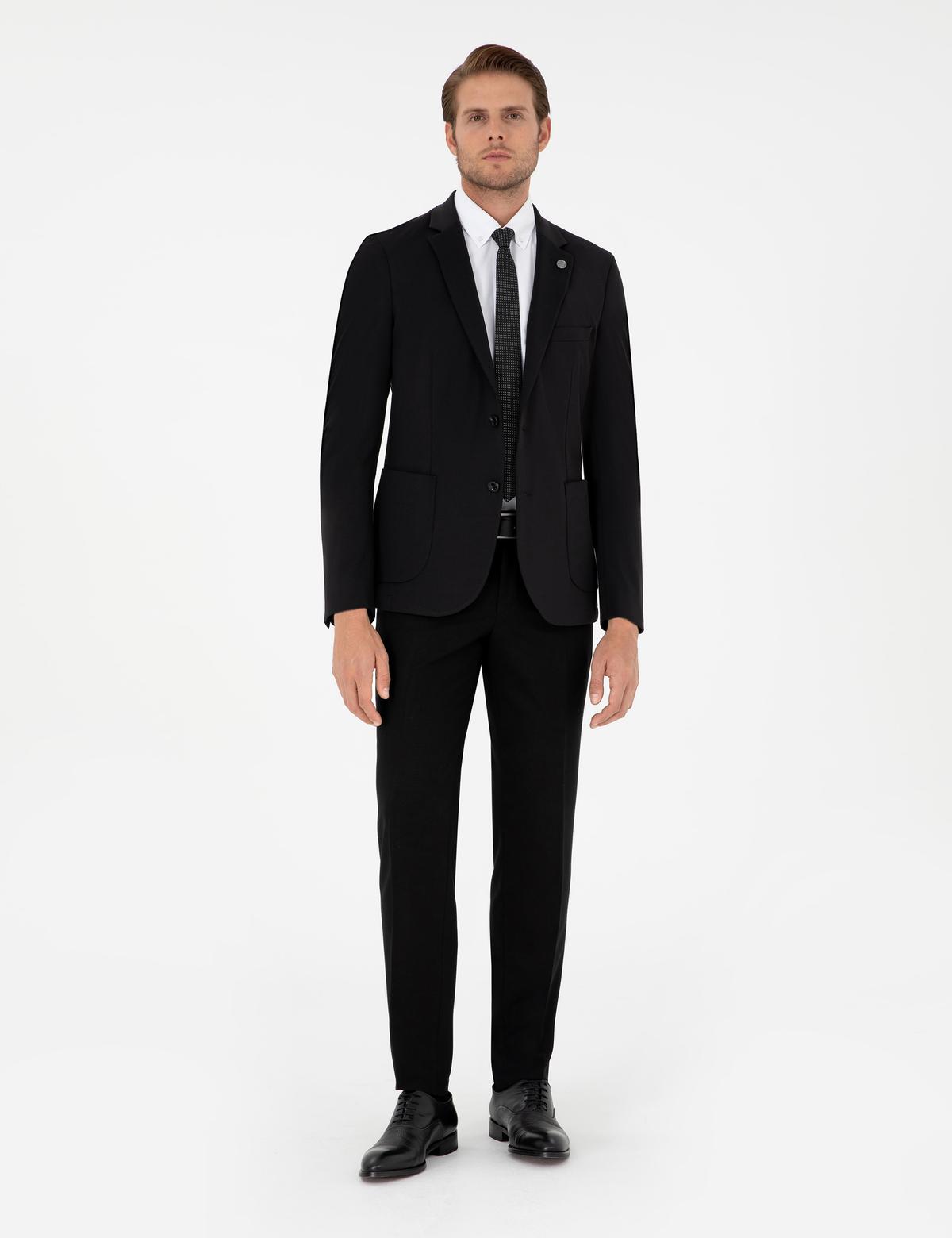 Siyah Ex. Slim Fit Kumaş Pantolon