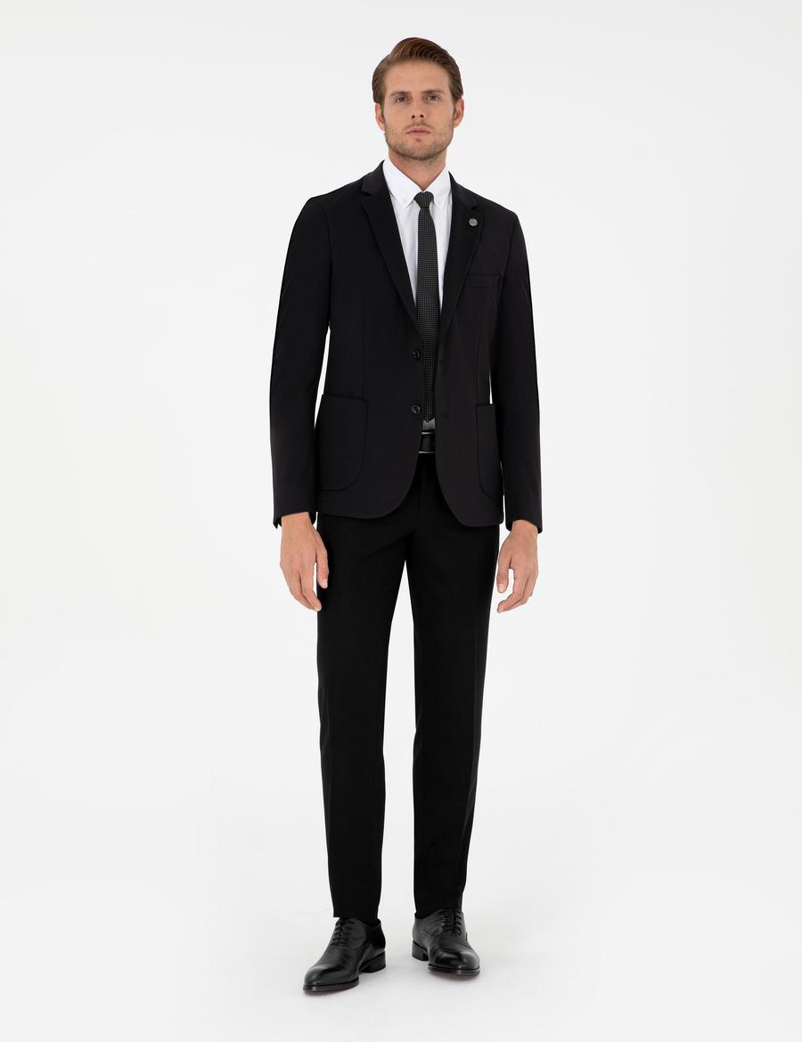 Siyah Ex. Slim Fit Kumaş Pantolon