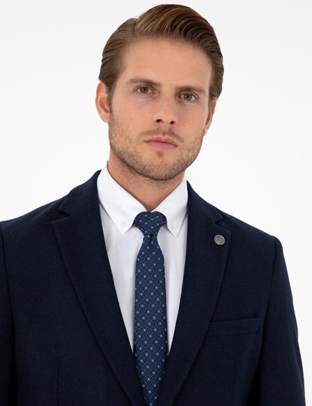 Lacivert Yün Karışımlı Ex. Slim Fit Ceket - 50291930044