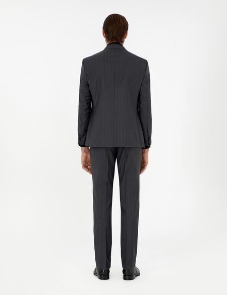 Antrasit Slim Fit Yün Takım Elbise - 50291972008