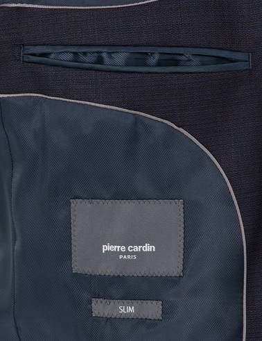 Lacivert Slim Fit Yün Karışımlı Takım Elbise