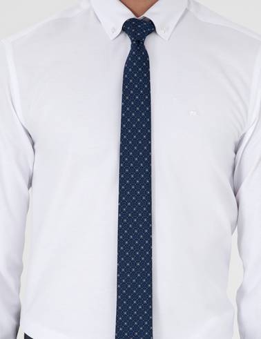 Beyaz Slim Fit Uzun Kollu Gömlek