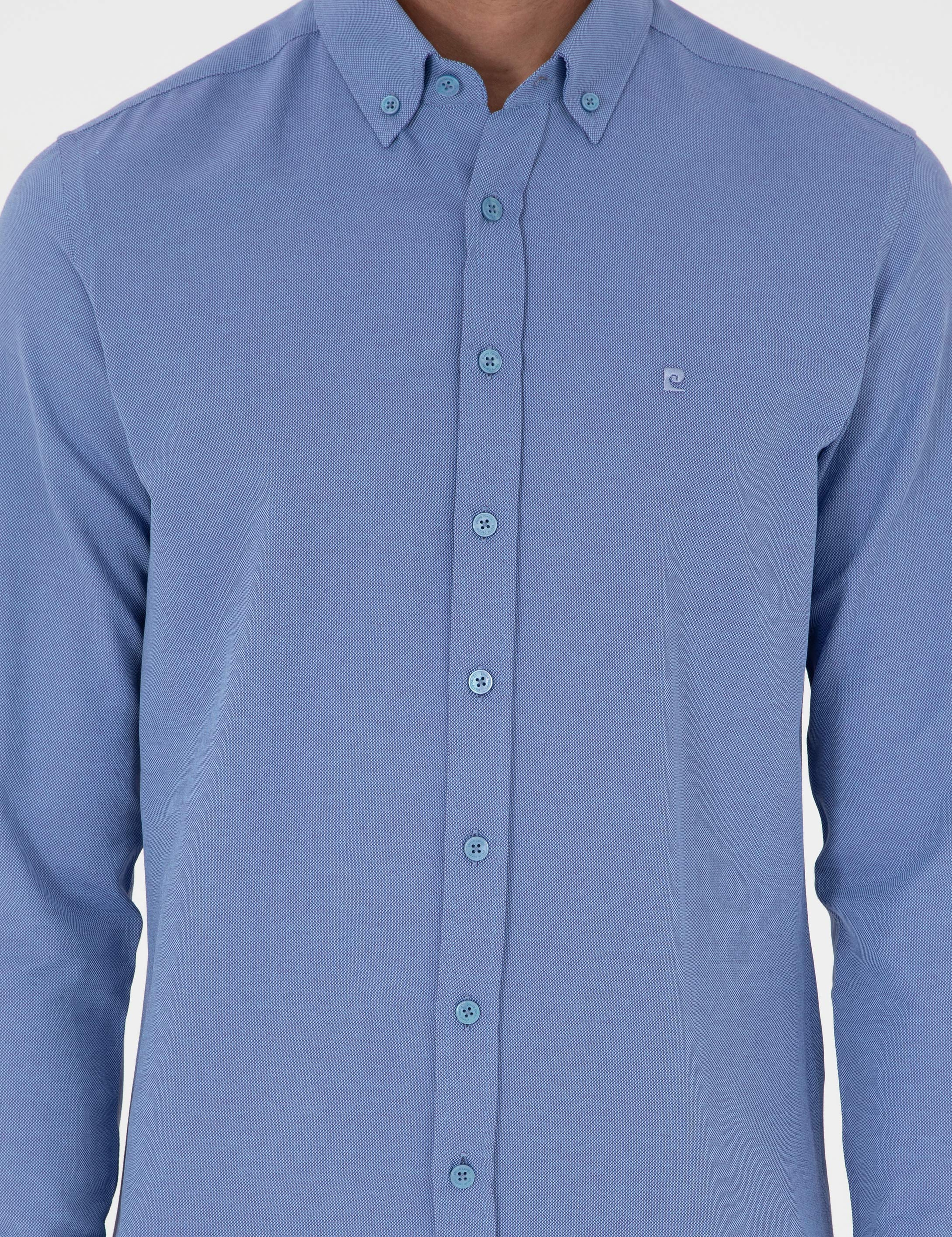 Mavi Oxford Slim Fit Uzun Kollu Gömlek - Image 6