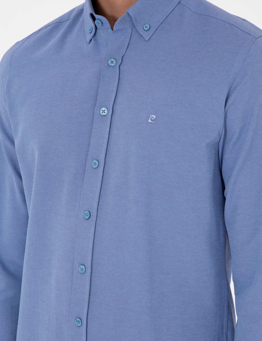 Mavi Oxford Slim Fit Uzun Kollu Gömlek