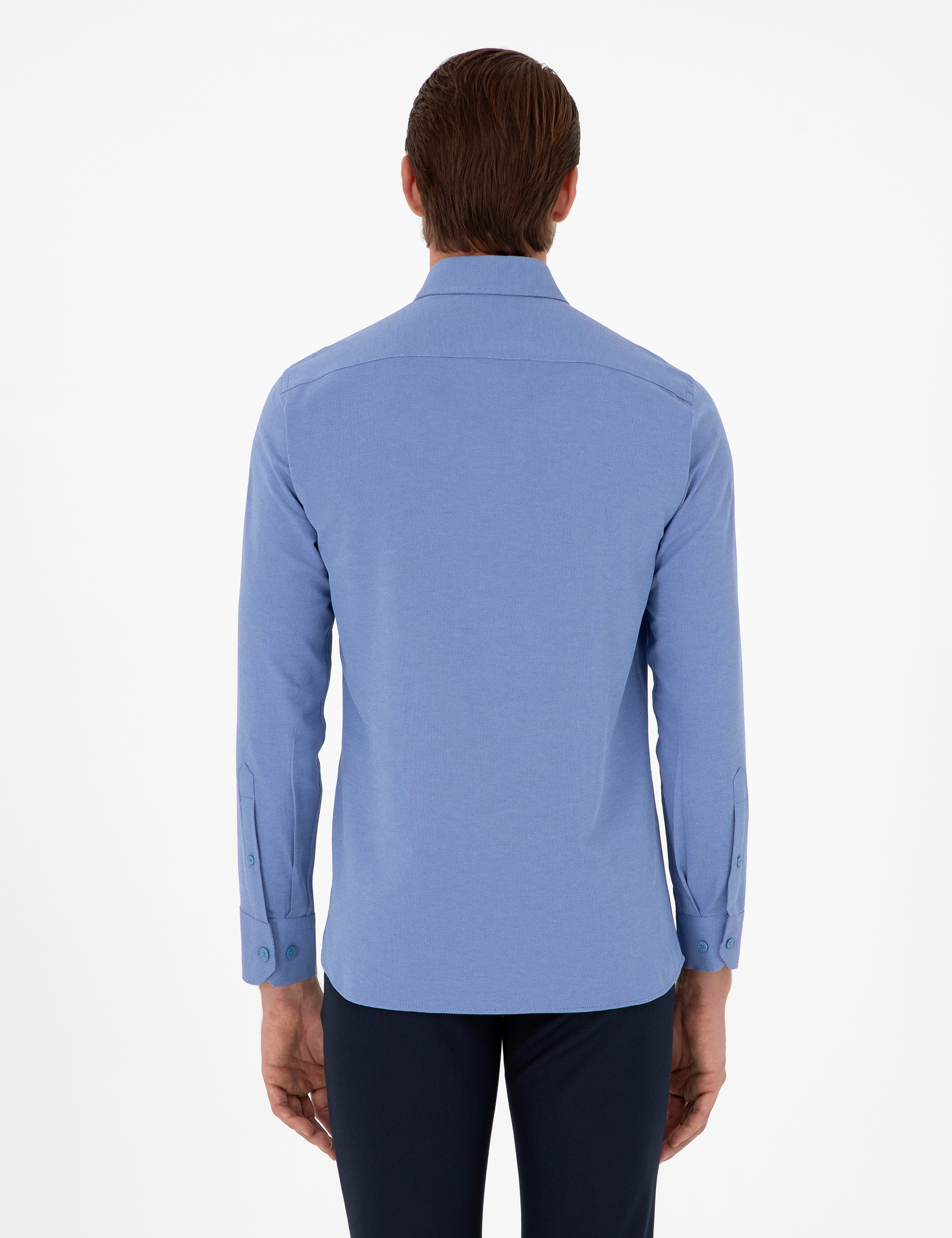 Mavi Oxford Slim Fit Uzun Kollu Gömlek