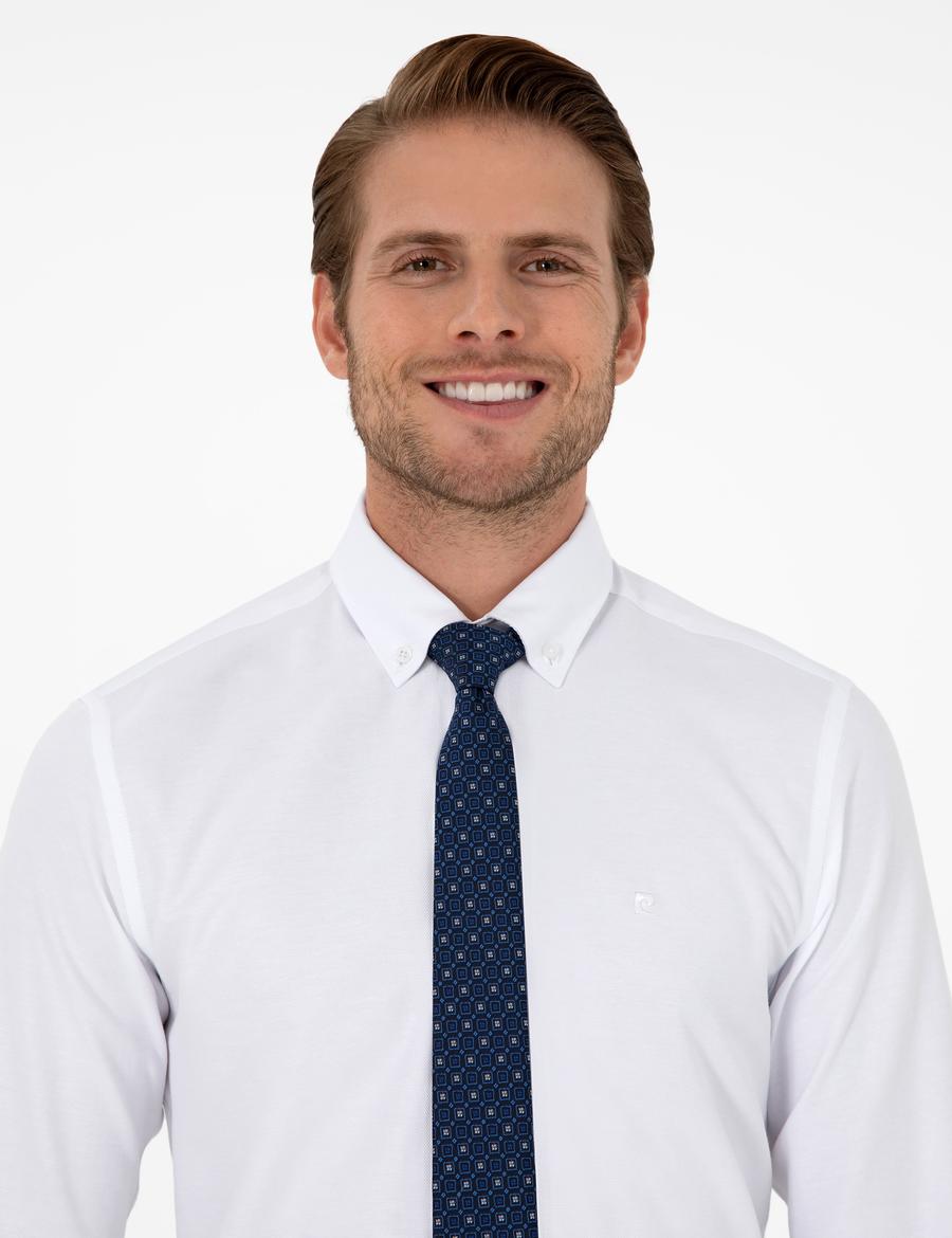 Beyaz Slim Fit Uzun Kollu Gömlek