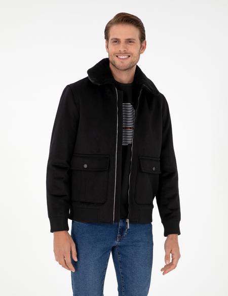 Siyah Kaşe Mont - 50293328022