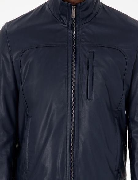 Lacivert Suni Deri Ceket - 50300560007