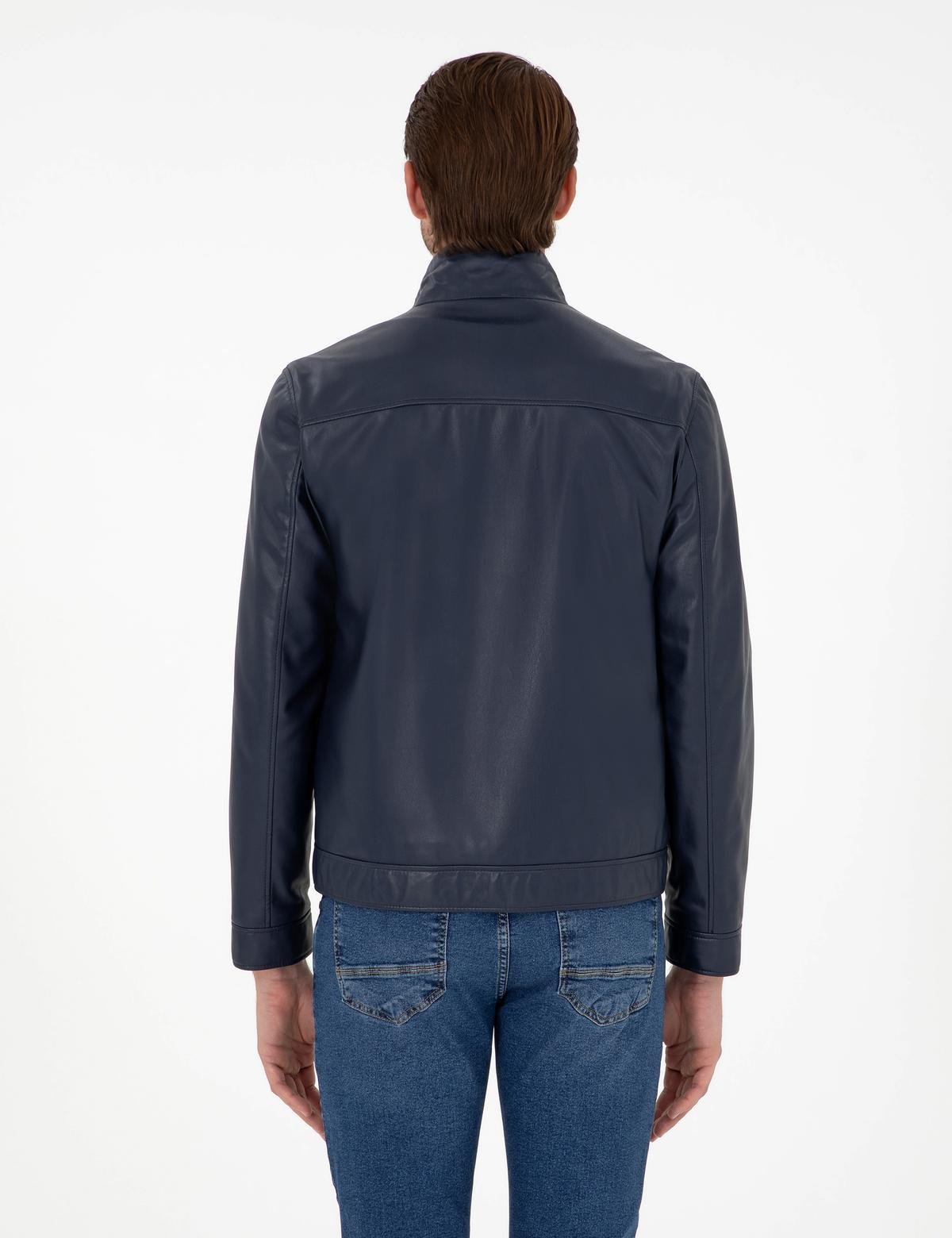 Lacivert Suni Deri Ceket - 50300560007