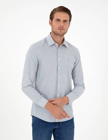 İndigo Slim Fit Uzun Kollu Gömlek