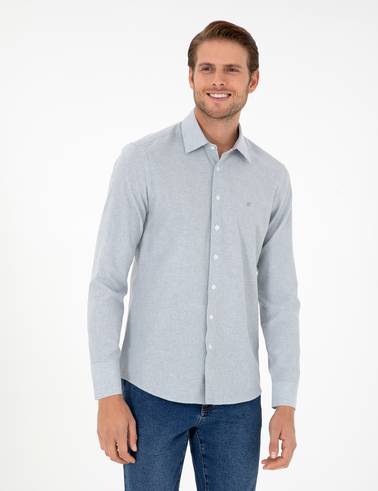İndigo Slim Fit Uzun Kollu Gömlek