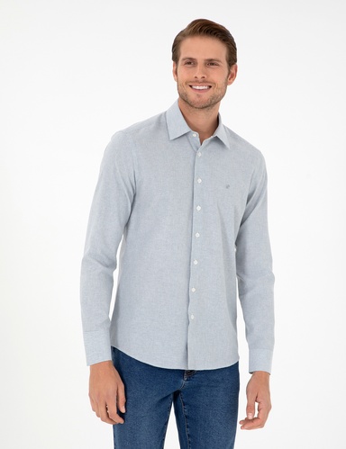 İndigo Slim Fit Uzun Kollu Gömlek