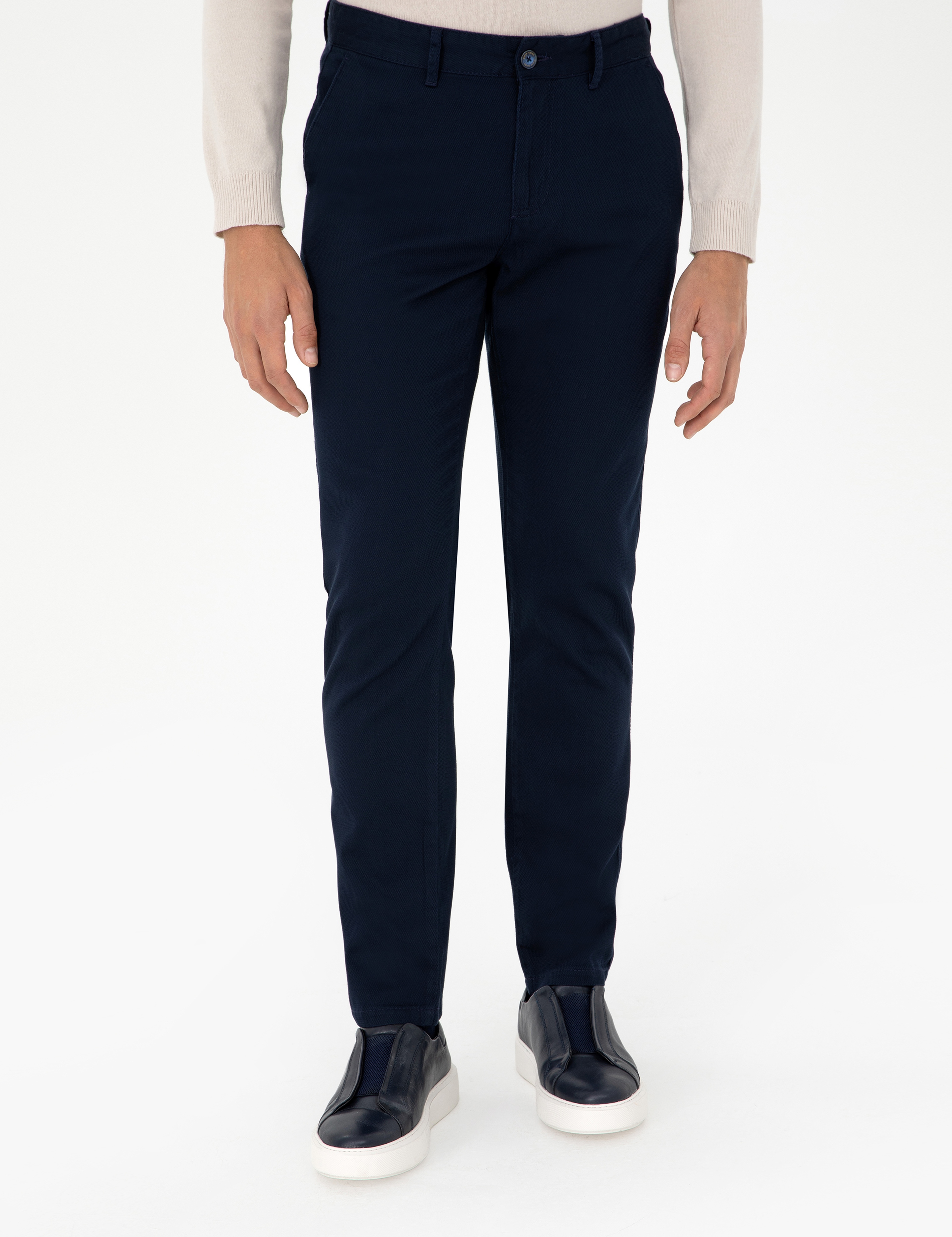 Lacivert Slim Fit Kanvas Pantolon - Image 2