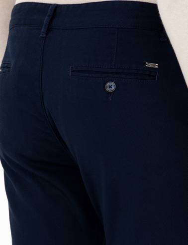 Lacivert Slim Fit Kanvas Pantolon