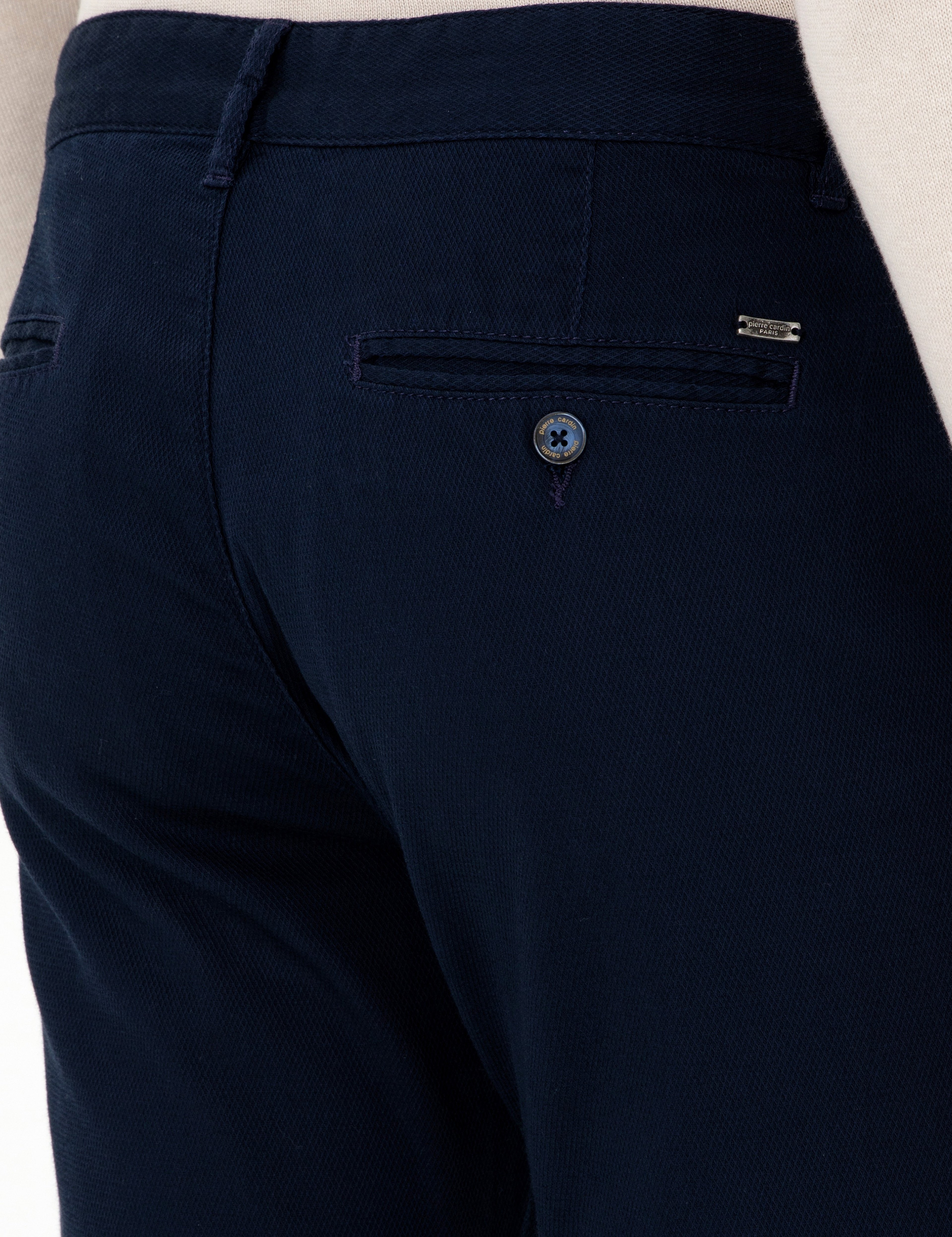 Lacivert Slim Fit Kanvas Pantolon