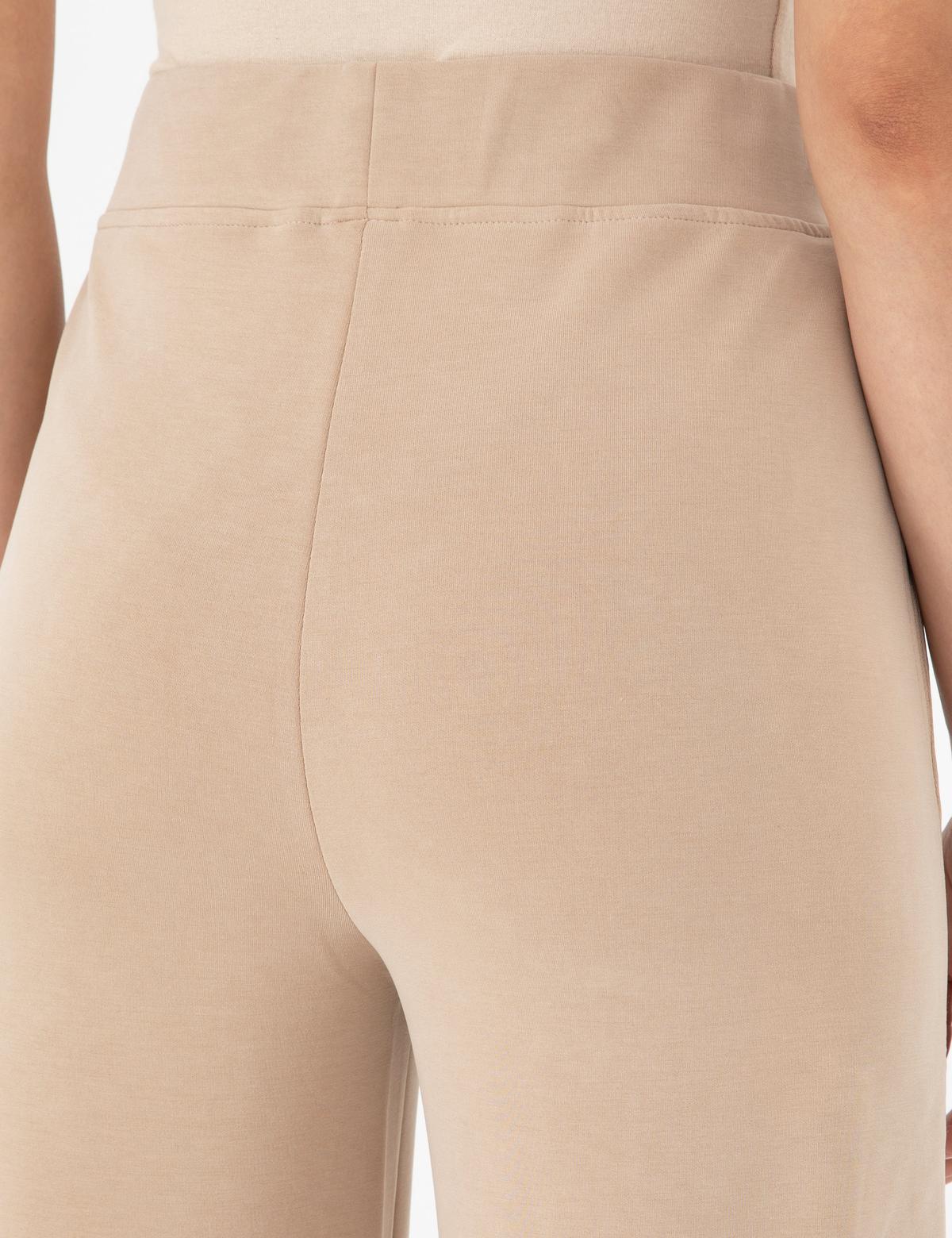 Bej Flare Fit Fermuar Detaylı Eşofman Altı - 50291229004