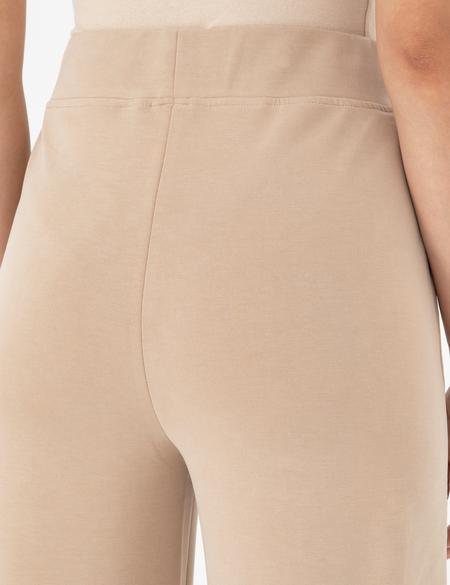 Bej Flare Fit Fermuar Detaylı Eşofman Altı - 50291229004