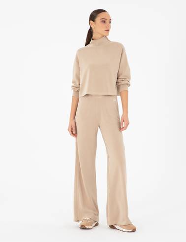 Bej Comfort Fit Modal Kumaş Sweatshirt