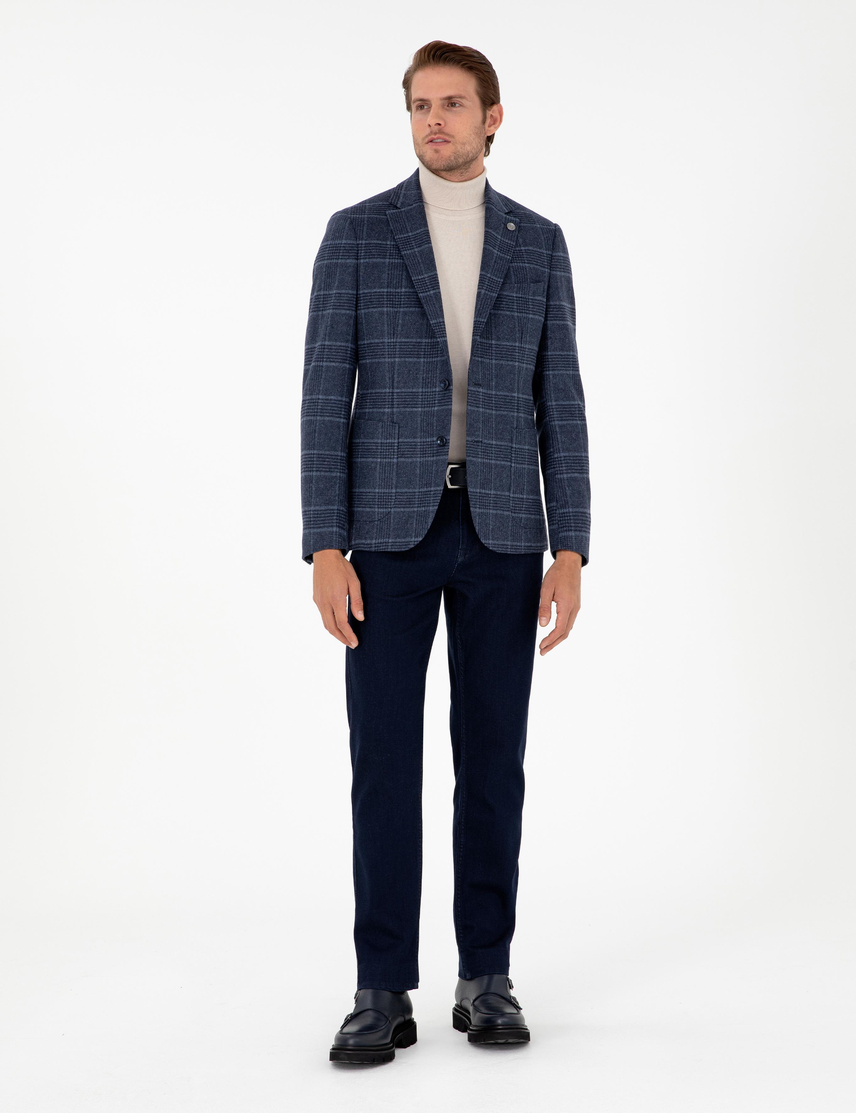 Lacivert Slim Fit Ceket