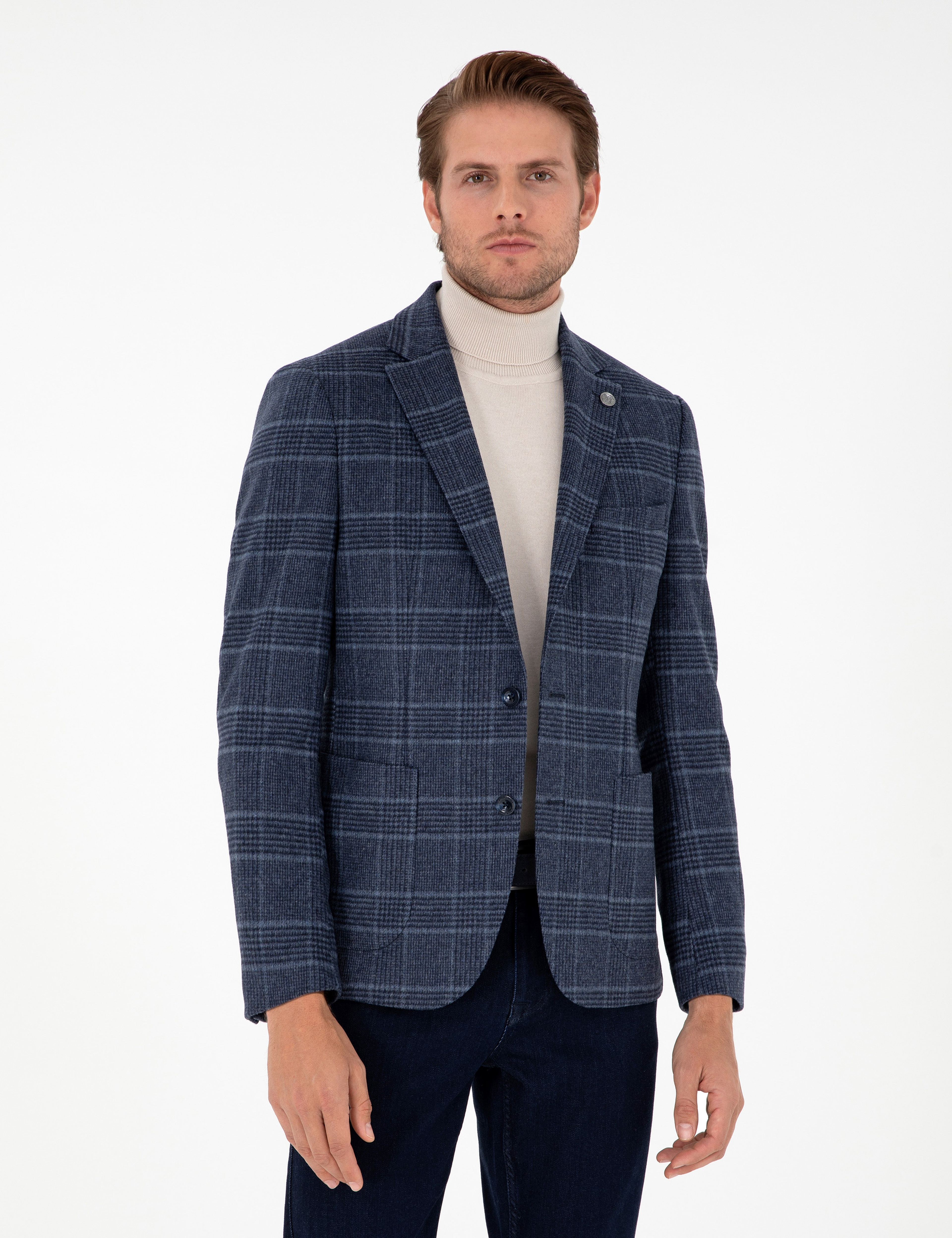 Lacivert Slim Fit Ceket - Image 1