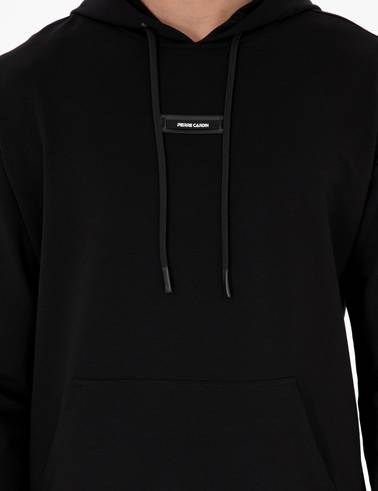 Siyah 2 İplik Comfort Fit Kapüşonlu Sweatshirt