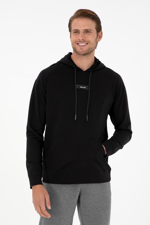 Siyah 2 İplik Comfort Fit Kapüşonlu Sweatshirt