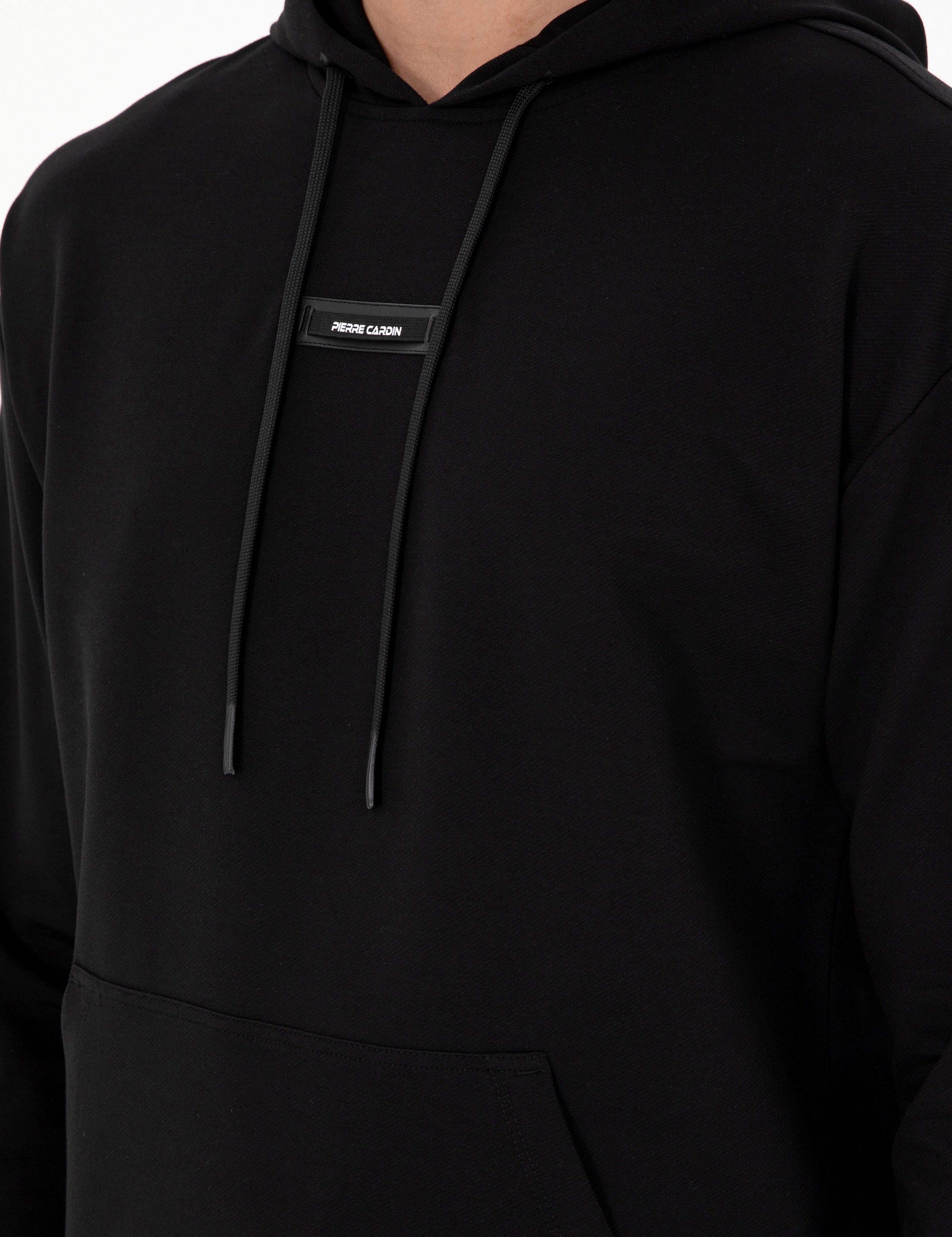 Siyah 2 İplik Comfort Fit Kapüşonlu Sweatshirt