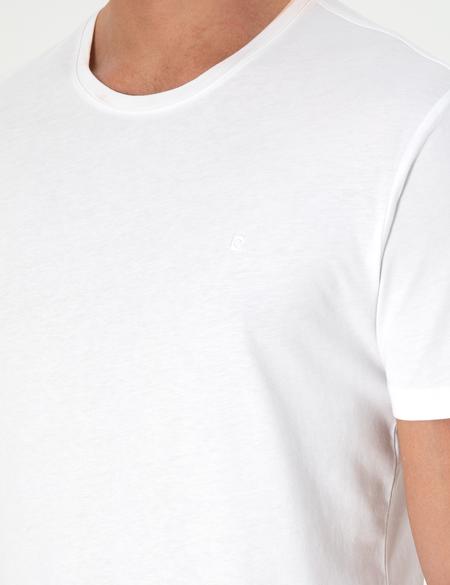 Beyaz Slim Fit Basic Tişört - 50306359005
