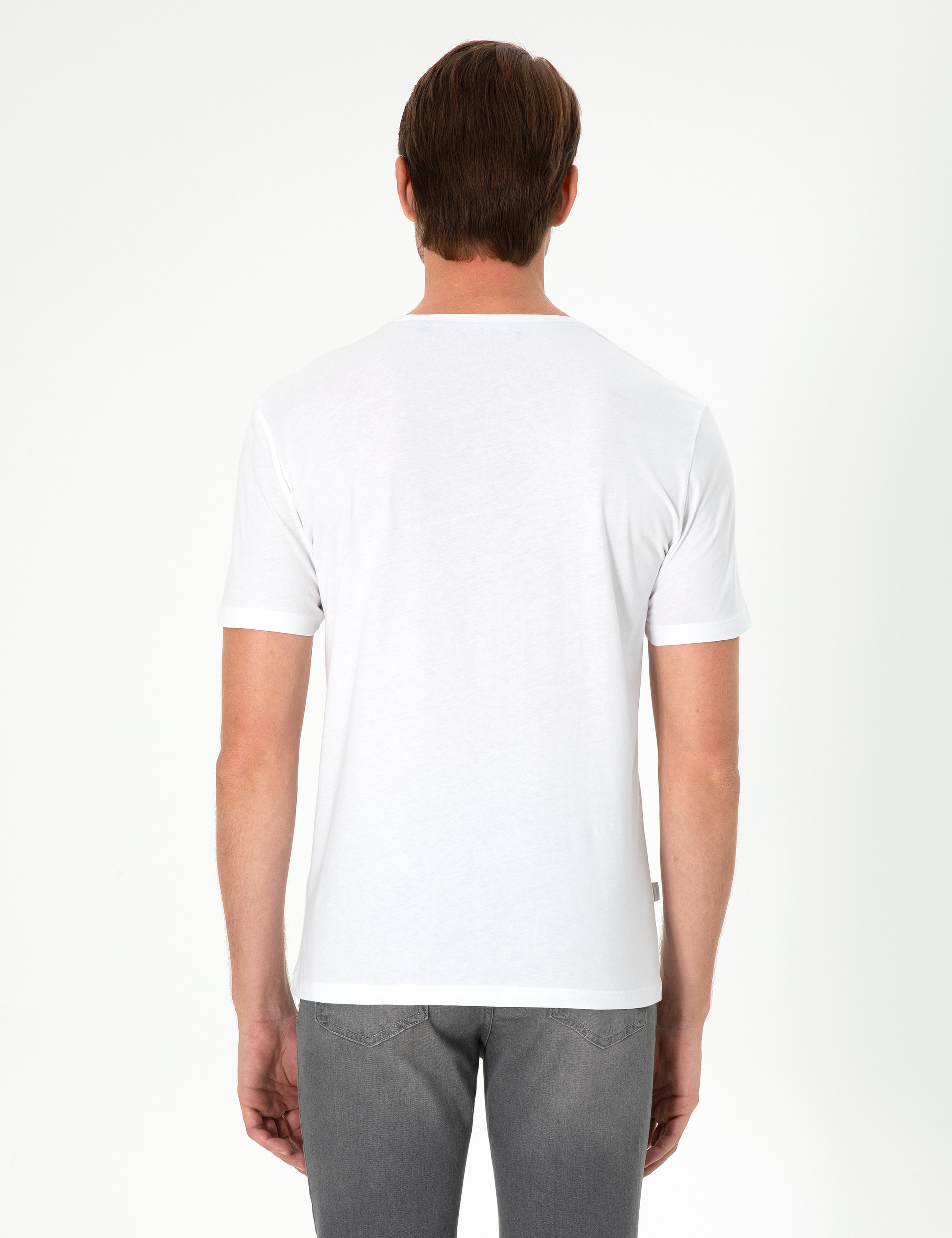 Beyaz Slim Fit Basic Tişört