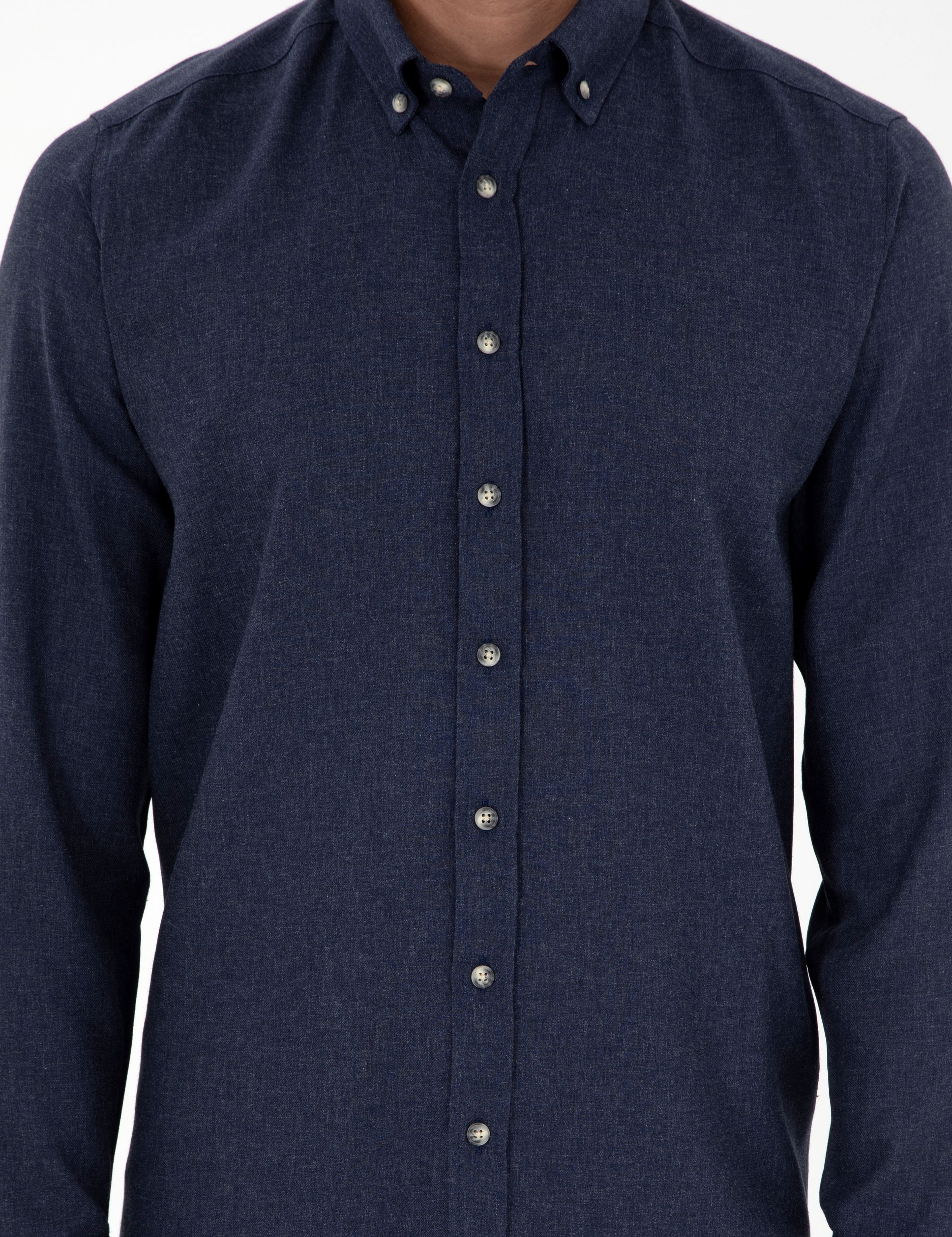 Lacivert Slim Fit Uzun Kollu Gömlek - Image 6