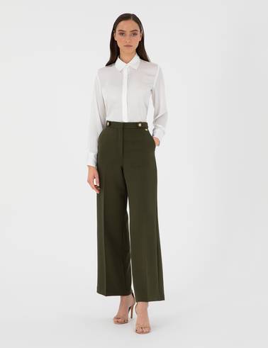 Ekru Comfort Fit Saten Gömlek