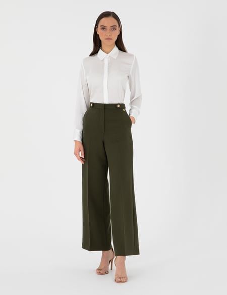 Ekru Comfort Fit Saten Gömlek - 50299569002